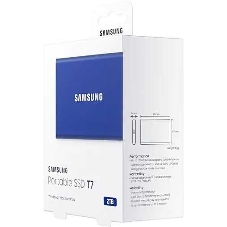 Внешний SSD Samsung T7, 2TB, USB 3.2 Gen 2 Type-C, R/W 1050/1000, синий