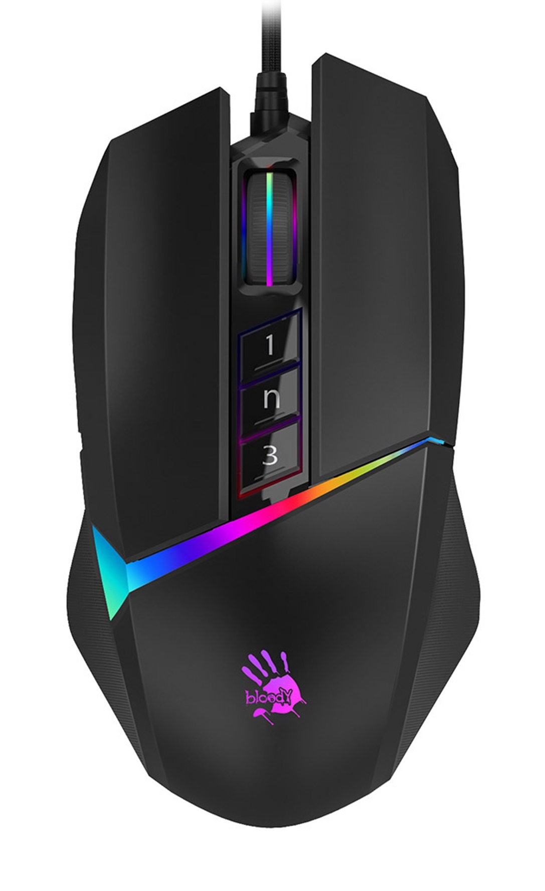 Мышь проводная A4Tech Bloody W60 Max черный, 10000 dpi, USB, кнопки - 10
