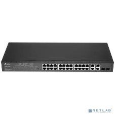 Коммутатор сетевой JetStream 24-port 10/100Mbps + 4-port Gigabit L2 Smart Switch with 24-port PoE+, PoE budget up to 250W, support PoE power management, with abundant L2 features,1U rack mountable, full managed via web UI/CLI/SSH/Telnet/SNMP