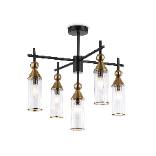 Люстра Ambrella light LH55256/5 BK/BS/CL черный/латунь/прозрачный E14*5 max 40W D520*520