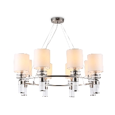 Люстра Ambrella light LH71293/8 SN/WH никель/белый E14/8 max 40W D830*780