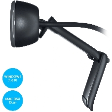 Веб-камера Logitech C270 HD 1280x720, 30 кадр/с, USB Type-A, микрофон (шумоподавление), автоосвещение, универсальное крепление
