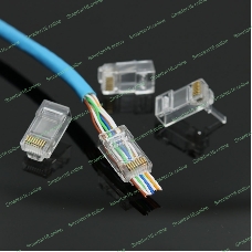 Вилка RJ-45 (8P8C) LC-PTU-01/100 универсальная. cat.5e. со сквозным отверстием(100 шт.)