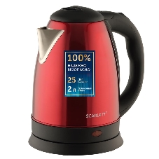 Чайник электрический Scarlett SC-EK21S76 2 л, 1800 Вт, красный (корпус: нержавеющая сталь)
