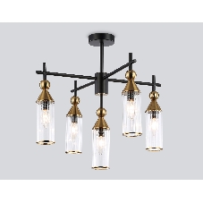 Люстра Ambrella light LH55256/5 BK/BS/CL черный/латунь/прозрачный E14*5 max 40W D520*520