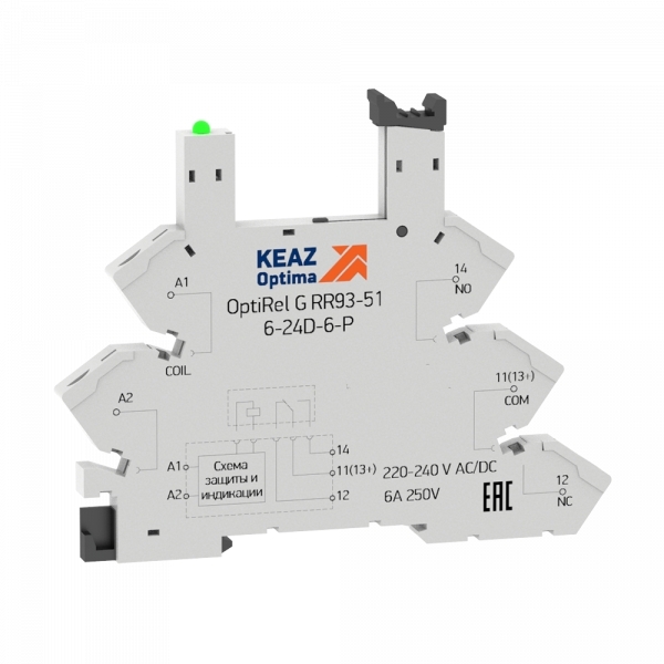 Розетка для реле OptiRel G RR93-51-6-24D-6-P