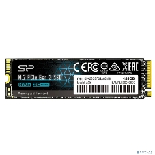 Накопитель SSD Silicon Power P34A60, 128Gb, PCIe 3.0 x4, M.2 2280, NVMe, R/W 2200/1600