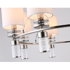 Люстра Ambrella light LH71293/8 SN/WH никель/белый E14/8 max 40W D830*780