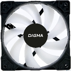 Вентилятор для корпуса Digma DFAN-FRGb1 черный, 120 мм, 1200 об/мин, 23 дБ, 4 pin