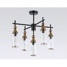 Люстра Ambrella light LH55256/5 BK/BS/CL черный/латунь/прозрачный E14*5 max 40W D520*520