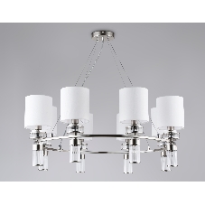 Люстра Ambrella light LH71293/8 SN/WH никель/белый E14/8 max 40W D830*780