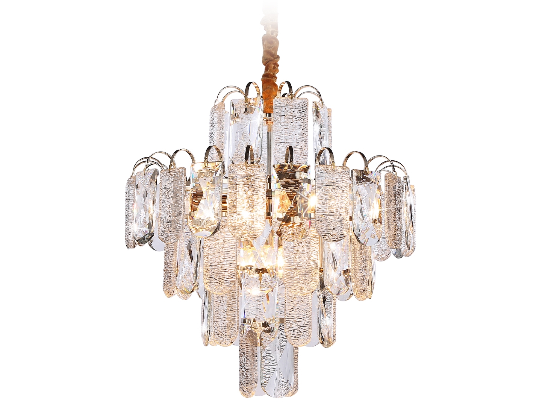Светильник Ambrella light TR5231/9 SGD/CL/FR золото/прозрачный/белый матовый E27*9 max 40W D500*530