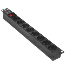 Блок розеток горизонтальный ExeGate ServerPro PDU-19H804 Al-8S-EU2.5-SW, 19