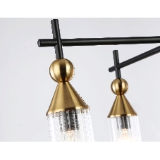 Люстра Ambrella light LH55256/5 BK/BS/CL черный/латунь/прозрачный E14*5 max 40W D520*520