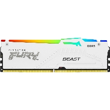Оперативная память Kingston Fury Beast, DDR5, 16Gb (1x16Gb), 6000MHz, CL36, DIMM, с радиатором, RGB, белый