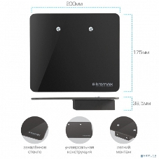 Кронштейн-подставка для DVD и AV систем Kromax MICRO-MONO черный макс.5кг настенный