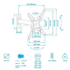 Кронштейн для телевизора Arm Media MARS-01 черный, 10