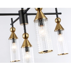 Люстра Ambrella light LH55256/5 BK/BS/CL черный/латунь/прозрачный E14*5 max 40W D520*520