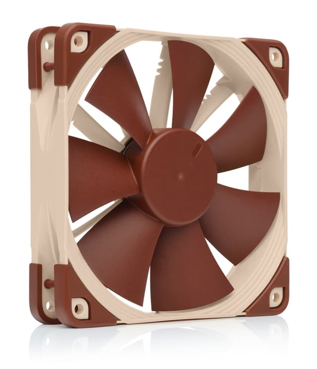 Кулер для корпуса Case Cooler Noctua NF-F12 5V (120x120x25mm, 3-pin, 54.97CFM, 22.4dBA, 1500RPM, Beige/Brown)