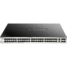 Коммутатор D-Link DGS-3130-54S/B1A, 48×1 Гбит/с SFP + 2×10 Гбит/с Base-T + 4×10 Гбит/с SFP+, управляемый