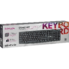 Клавиатура проводная Defender Concept HB-164, USB, черный