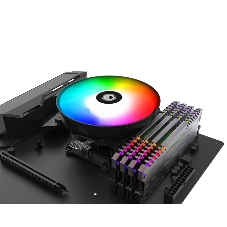 Кулер ID-COOLING DK-03 RAINBOW черный/серебристый 120мм алюминий 1800rpm 26db 4-pin 100W 63мм