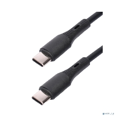Кабель USB2.0 Cablexpert CC-USB2S-CMCM-1M-BK Type-C/Type-C, 3А, 65Вт, PD/QC3.0, силиконовый, 24 AWG, медь, 1м, черный, пакет