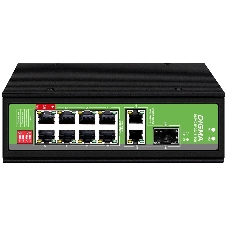 Коммутатор Digma DSP408F-2G1S-300, 8×100 Мбит/с + 2×1 Гбит/с + 1×1 Гбит/с SFP, неуправляемый