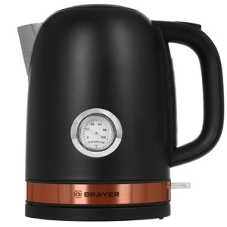 Чайник электрический BRAYER BR1005BK 2200 Вт.1.7 л, STRIX, сталь окраш, термометр, черный