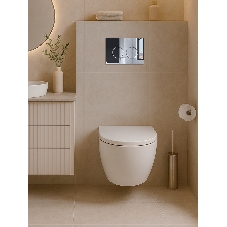 Инсталляция с унитазом комплект BAU IDEAL 6 в 1: унитаз подвесной безободковый торнадо Bau Hotel 53х36, быстросъемное сиденье микролифт, кнопка смыва BAU Round, хром