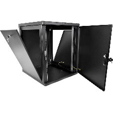 Шкаф телекоммуникационный ЦМО настенный разборный 12U (600 x 650) съемные стенки, дверь металл, черный (ШРН-М-12.650.1-9005)