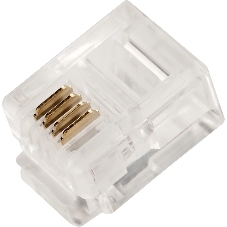 Коннектор LANMASTER TWT-PL12-6P4C/JR100, UTP кат.3 RJ12, прозрачный (упак.: 100 шт)