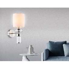 Настенный светильник Ambrella light LH71295 SN/WH никель/белый E14 max 40W 210*130*340