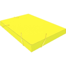 Папка на резинке Бюрократ Double Neon DNE510YEL A4, пластик, корешок 30мм, 0.5мм, желтый