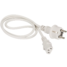 Шнур питания Lanmaster C13-Schuko, 3х0.75, 220В, 10А, белый, 3 метра