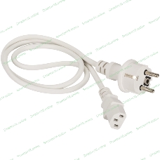 Шнур питания Lanmaster C13-Schuko, 3х0.75, 220В, 10А, белый, 3 метра