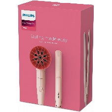 Набор для укладки волос Фен Philips BHP398/00 розовый, 1600 Вт, компактный + выпрямитель