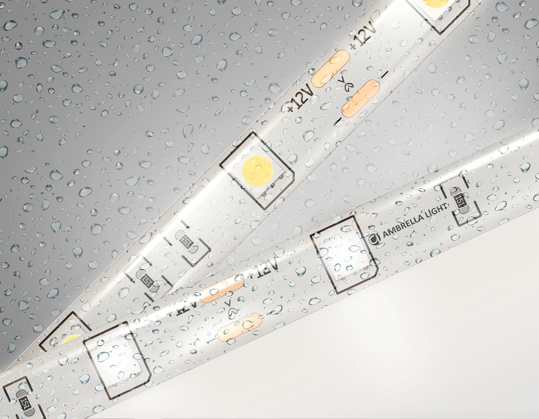 Светодиодная лента Ambrella light GS1902 5050 30Led/ 7.2W m/ 12V IP65 4500K/ 5000*10*2.87mm (2 конт.)