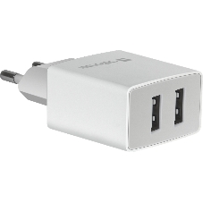 Сетевой адаптер Defender 2xUSB, 2.1А, белый (UPA-22)