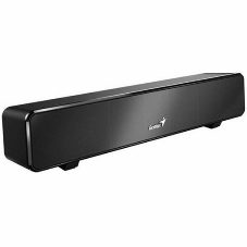 Мини саундбар Genius SoundBar 100. Ультракомпактный. Выходная мощность 6Вт. Тип подключения: USB. Частотная характеристика: 110-20000Гцz. Встроенный регулятор громкости. Аудиовыход 3,5 мм. черный