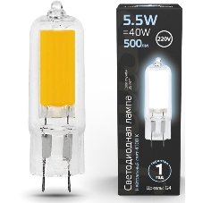 Лампа светодиодная G4 AC220-240V 5.5W 500lm 4100K стекло LED
