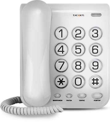 Телефон проводной teXet TX-262 светло-серый