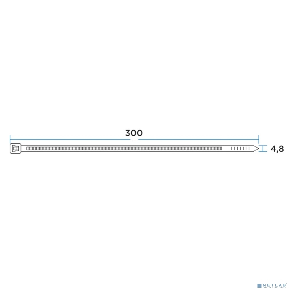 Хомут кабельный PROconnect 4.8х300 нейл. бел. (уп. 100 шт)