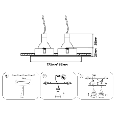 Светильник встраиваемый Ambrella light TN102731/2 WH белый GU5.3 175*92*23