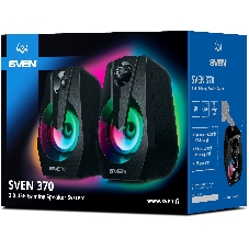 Акустическая система SVEN 370 2.0 черные (2x2W, USB, RGb подсветка)