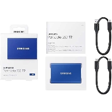 Внешний SSD Samsung T7, 2TB, USB 3.2 Gen 2 Type-C, R/W 1050/1000, синий