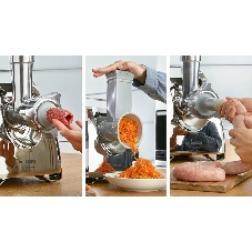 Мясорубка электрическая Bosch MFW67440 черный, 2000 Вт, 3.5 кг/мин, реверс, защита от перегрузки, насадки - 4