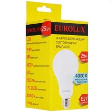 Лампа светодиодная EUROLUX LL-E-A80-25W-230-4K-E27 груша