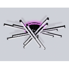 Потолочный светодиодный светильник Ambrella light FL6276 BK 119W черный 3000K-6400K+RGB 800*800*165 (ПДУ ИК)