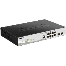 Коммутатор D-Link DGS-1210-10P/ME/B1A, 8×1 Гбит/с + 2×1 Гбит/с SFP, управляемый